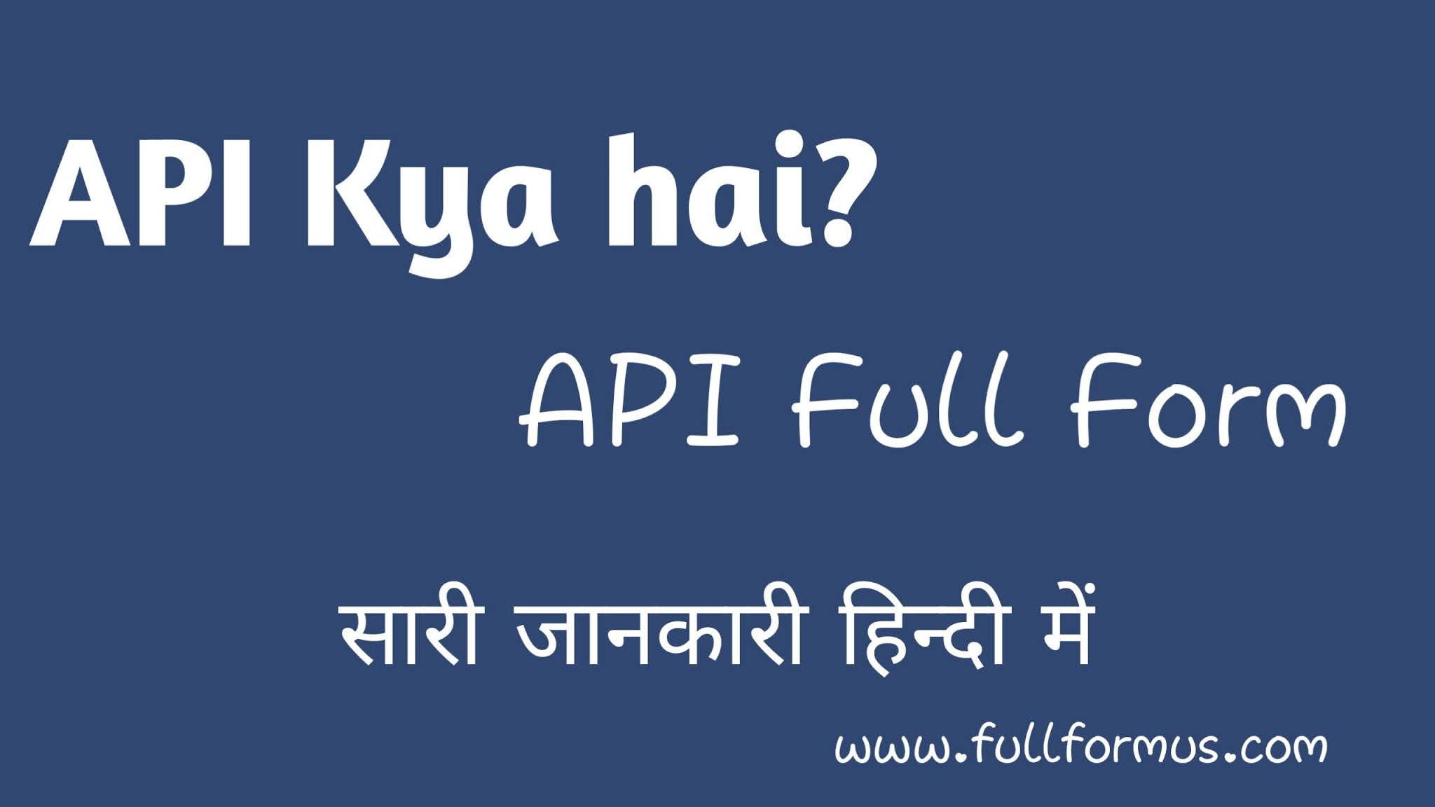 API Full Form In Hindi
